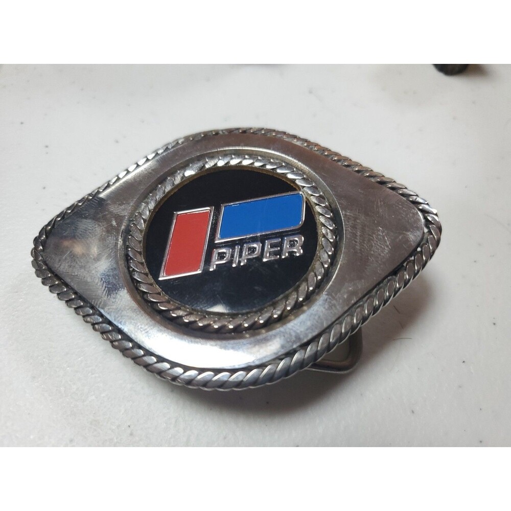 Vtg Rare Belt Buckle Piper Aircraft Corp. Aviation Cub Navajo Cheyenne